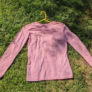 long sleeve shirt pink with grey stripes for teen